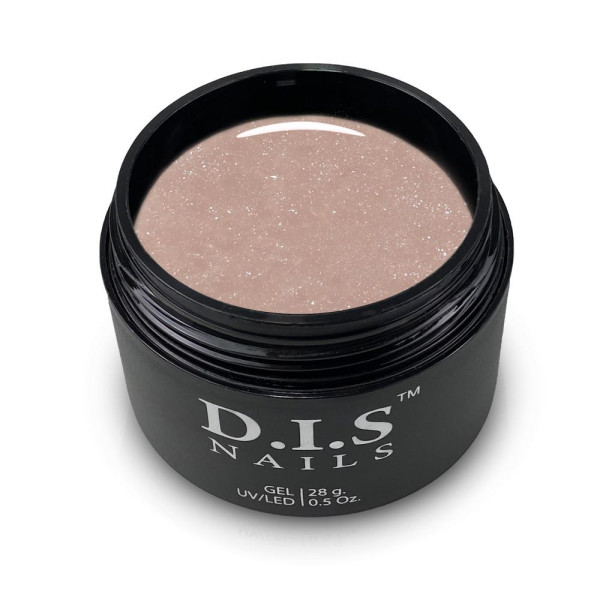 DIS Nails Hard Caramel & Shimmer - камуфлирующий твердый гель с шиммером, 28 г
