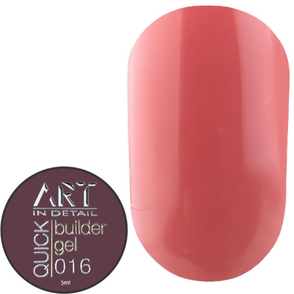 Гель для наращивания ART QUICK Builder Gel №016, коралловый, 5 мл