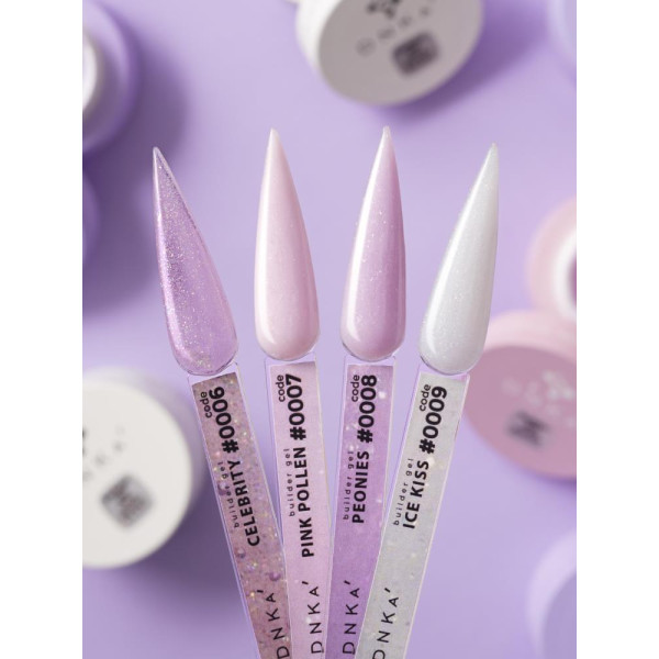 DNKa Builder Gel №08 Peonies - гель конструирующий (лиловый с шиммером) , 30 мл