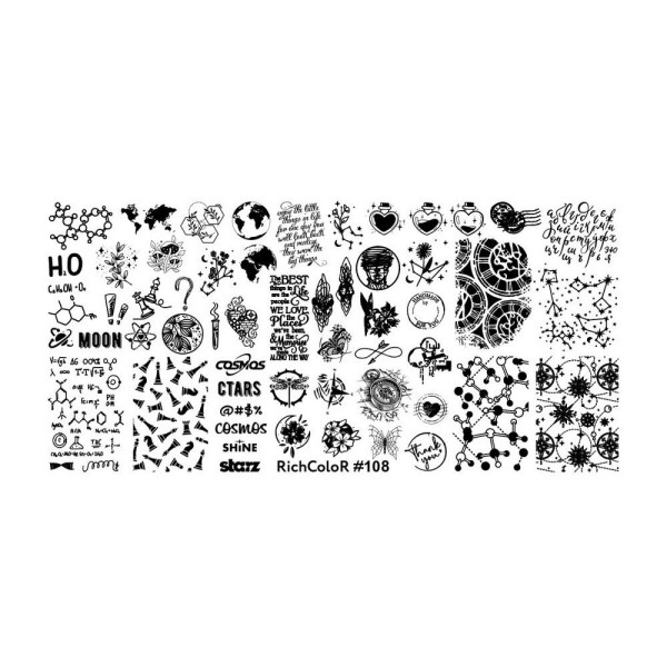 Пластина для стемпинга RichColor - 108, путешествия