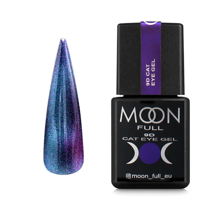 Гель-лак котяче око Moon Full 9D Cat Eye CE №03, синьо-фіолетовий, напівпрозорий, 8 мл