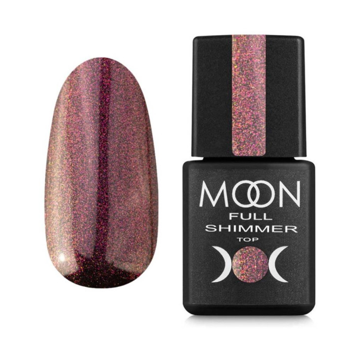MOON Full Shimmer Top №1030 - топ із рожевим перловим мікроблеском, без липкого шару, 8 мл