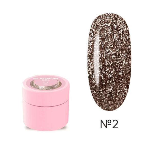 LUNA Platinum Gel №2 - декоративний гель із блискітками, 5 мл