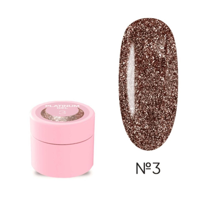 LUNA Platinum Gel №3 - декоративний гель із блискітками, 5 мл