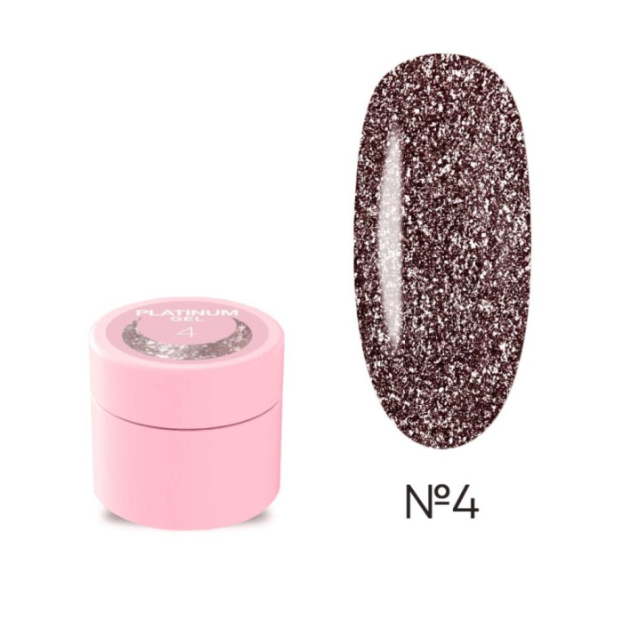 LUNA Platinum Gel №4 - декоративний гель із блискітками, 5 мл