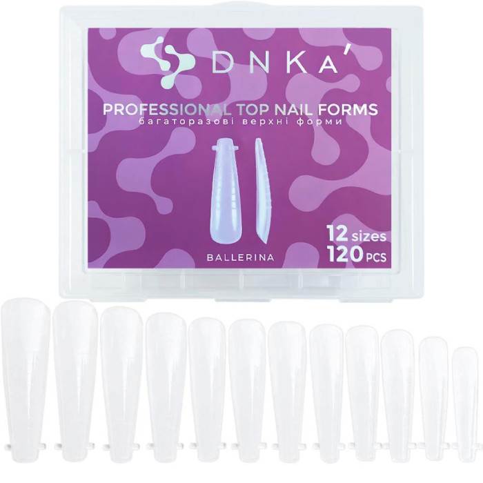 Верхние формы для наращивания ногтей DNKa Top Nail Forms Ballerina - балерина, 120 шт.