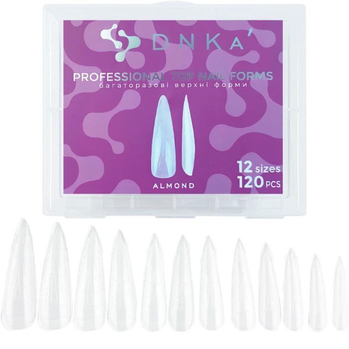 Верхні форми для нарощування нігтів DNKa Top Nail Forms Almond - мигдаль, 120 шт.