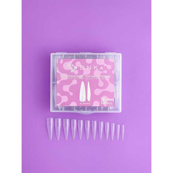 Верхние формы для наращивания ногтей DNKa Top Nail Forms Almond - миндаль, 120 шт.