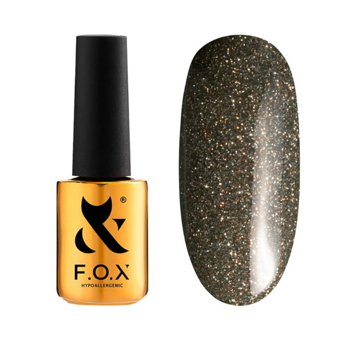 Гель-лак світловідбивний FOX Sparkle №002, коричнево-сірий, 7 мл