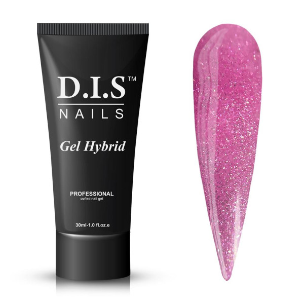 DIS Gel Hybrid Shimmer - акрил-гель с шиммером № S13, малиновый, 30 мл