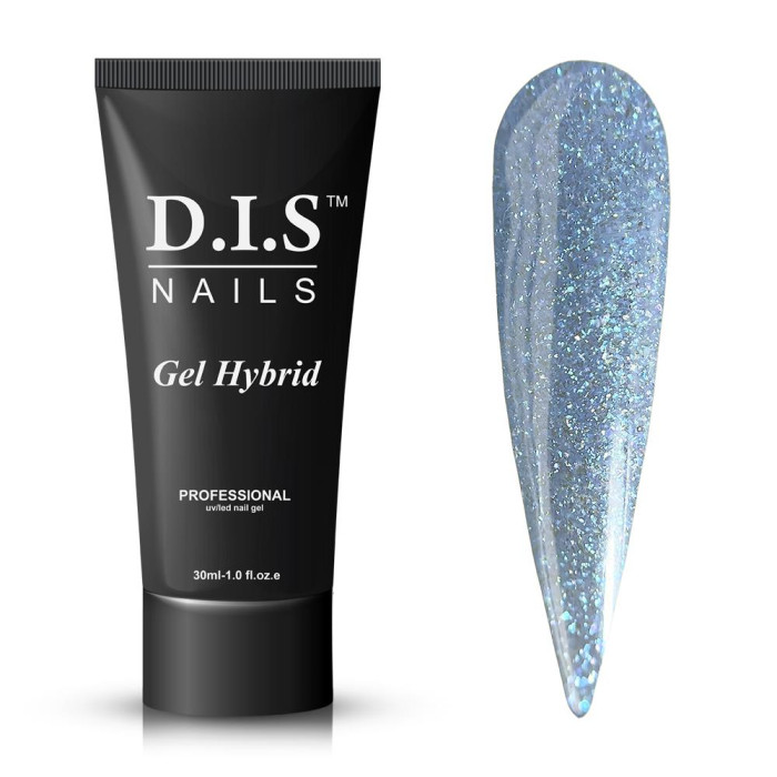 DIS Gel Hybrid Shimmer - акрил-гель с шиммером № S16, синий, 30 мл
