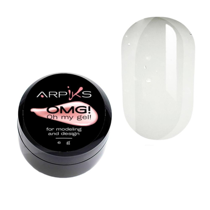Arpiks OMG! Oh My Gel! №01 - моделюючий гель, молочний із поталлю, 30 г