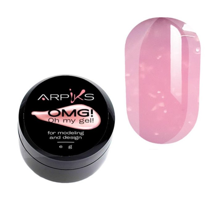 Arpiks OMG! Oh My Gel! №05 - моделюючий гель, рожевий із поталлю, 30 г