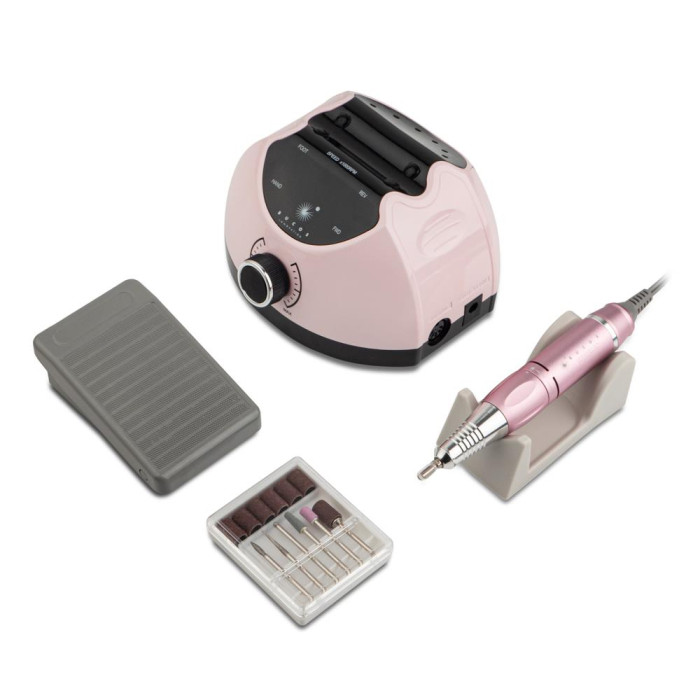 Фрезер для маникюра и педикюра Bucos Nail Drill X4 Pro 35000 оборотов 65 Вт, розовый