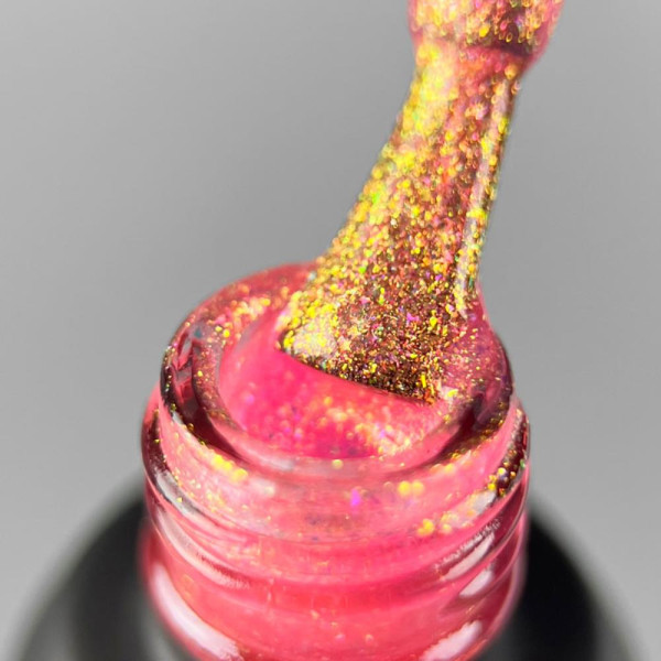 Гель-лак з ефектом втирки ART Rainbow Splash №RS001, персиковий, 6 мл