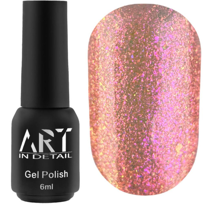 Гель-лак с эффектом втирки ART Rainbow Splash №RS003, фуксия, 6 мл