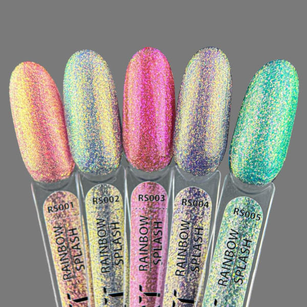 Гель-лак с эффектом втирки ART Rainbow Splash №RS003, фуксия, 6 мл