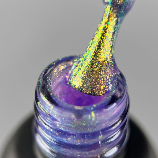 Гель-лак с эффектом втирки ART Rainbow Splash №RS004, сиреневый, 6 мл
