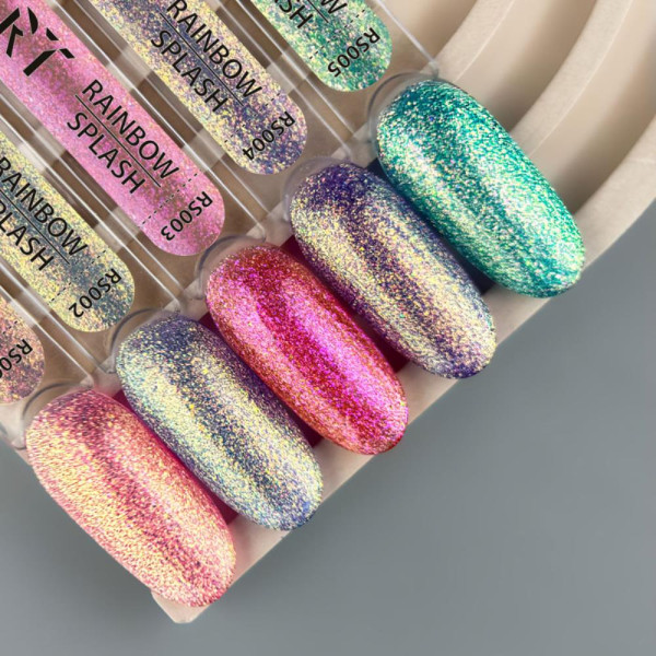 Гель-лак с эффектом втирки ART Rainbow Splash №RS004, сиреневый, 6 мл