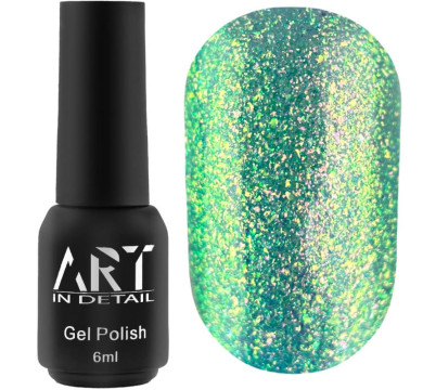 Гель-лак з ефектом втирки ART Rainbow Splash №RS005, м'ятний, 6 мл