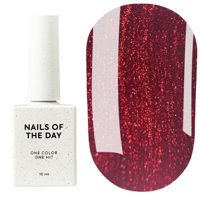 Гель-лак светоотражающий NAILSOFTHEDAY Let's Special №147 Celine, темно-красный, 10 мл