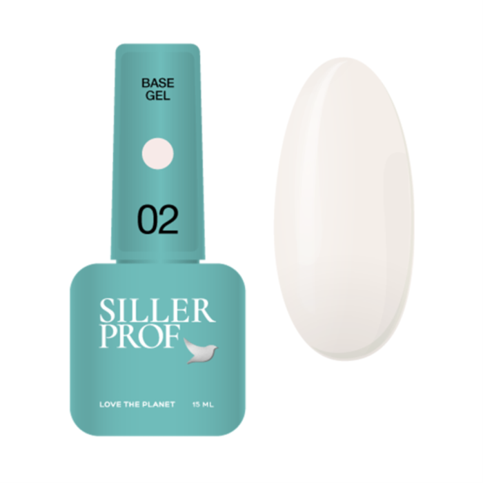 База камуфлирующая Siller Base Gel №02, теплая молочная, 15 мл