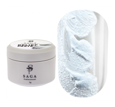 SAGA Professional Relief Paste №01 - рельєфна паста без липкого шару, білий, 5 мл