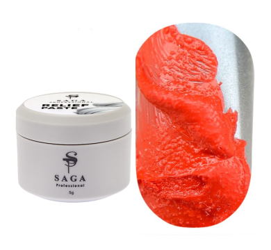 SAGA Professional Relief Paste №10 - рельєфна паста без липкого шару, неоновий червоний, 5 мл