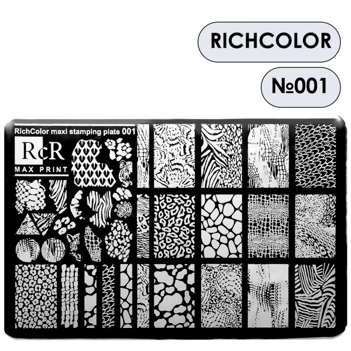 Пластина для стемпинга Max Print RcR - 01, животный принт