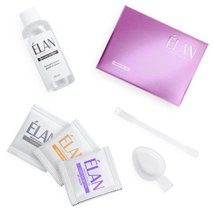 ELAN Eyebrow Gel Tint 01 black - набір гель-фарбою для брів, (чорний), 10 шт.