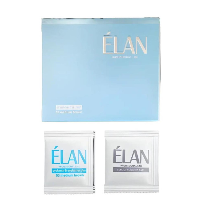 ELAN Eyebrow Gel Tint 03 (сет) - гель-краска + окислитель для бровей, (светло-коричневый), 5 г
