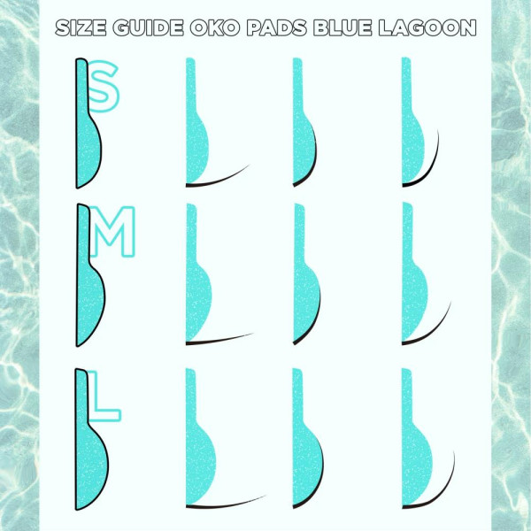 Валики для ламінування вій Oko Blue Lagoon, набір — 3 пари (S, M, L), блакитні