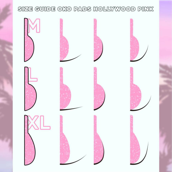Валики для ламинирования ресниц Oko Hollywood Pink, набор - 3 пары (M, L, XL), розовые