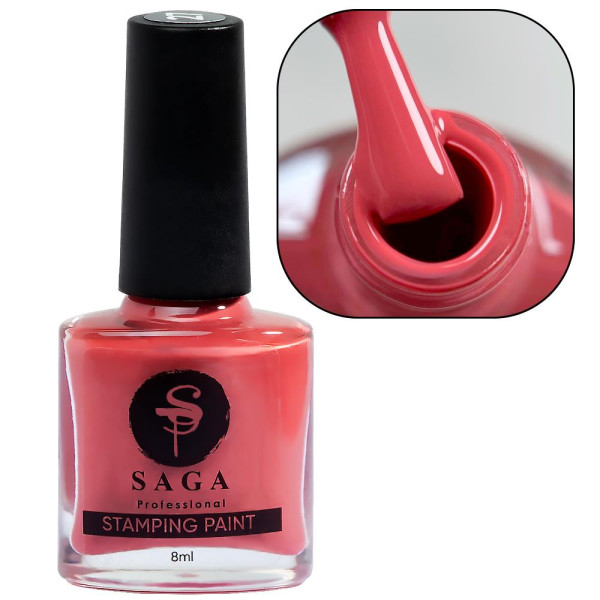 Лак-фарба для стемпінгу Saga Professional Stamping Paint №027 - ягідна, 8 мл
