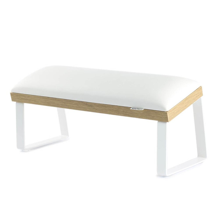 Подлокотник для маникюра SPENVI Loft White на скошенных белых ножках на коричневой основе