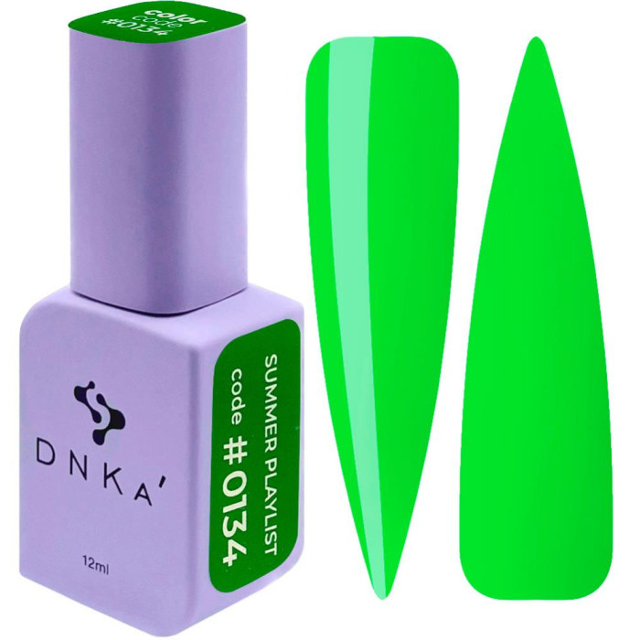 Гель-лак DNKa Gel Polish Summer Playlist #0134, зеленый, 12 мл