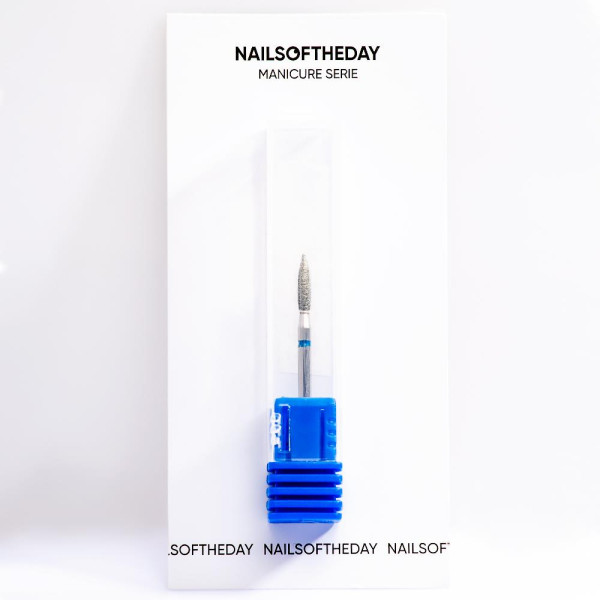 Фреза алмазна NAILSOFTHEDAY - полум'я діаметр 2,3 мм, робоча частина 10 мм, синя