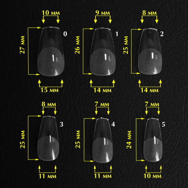 Komilfo SoFast Nail Forms Ballerina Medium - гелевые типсы для наращивания, средняя балерина, 240 шт