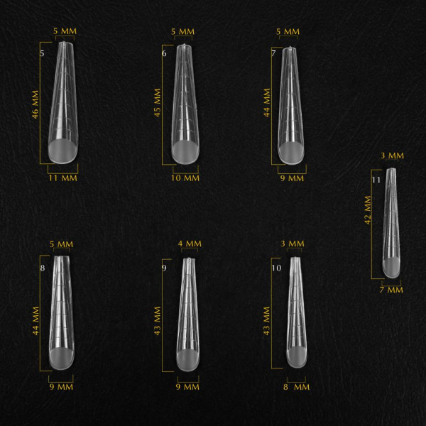Komilfo AcryGel Top Nail Forms, Long Gothic - верхні форми, (довгий готичний мигдаль), 130 шт.