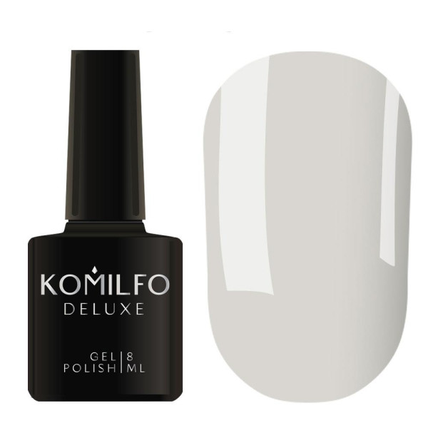 Гель-лак Komilfo DeLuxe Series №D072, светлый голубо-серый, с еле заметным шиммером, 8 мл