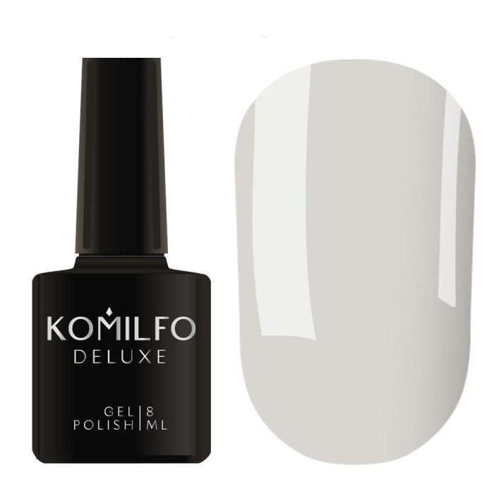Гель-лак Komilfo DeLuxe Series №D072, светлый голубо-серый, с еле заметным шиммером, 8 мл