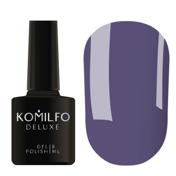 Гель-лак Komilfo DeLuxe Series №D107, сіро-синій, джинса, 8 мл
