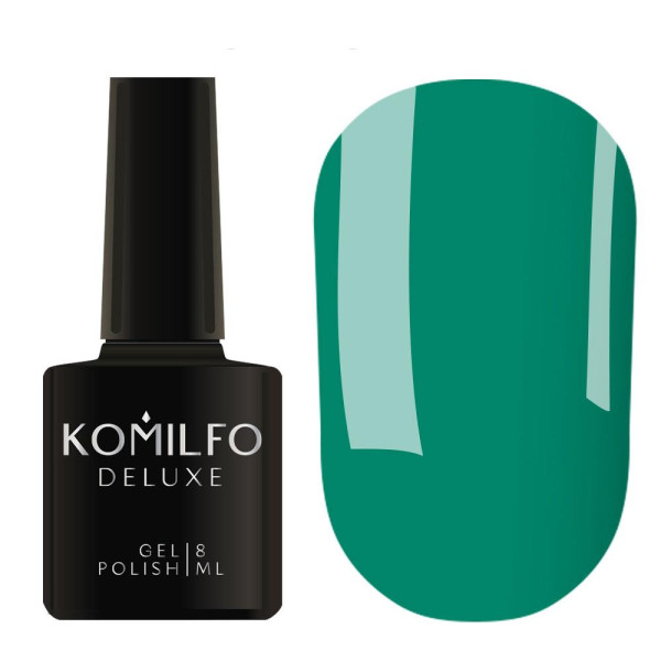 Гель-лак Komilfo DeLuxe Series №D150, насичений бірюзово-зелений, 8 мл