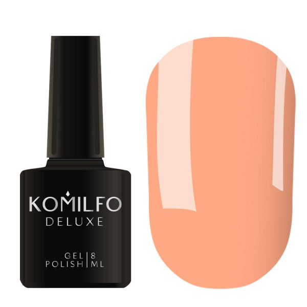Гель-лак Komilfo DeLuxe Series №D189, светлый розово-персиковый, неоновый, 8 мл