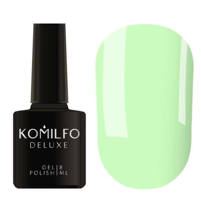 Гель-лак Komilfo DeLuxe Series №D191, світло-зелений, зелена м'ята, 8 мл