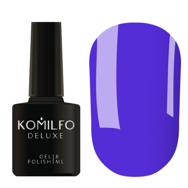 Гель-лак Komilfo DeLuxe Series №D255, насичений блакитний, 8 мл