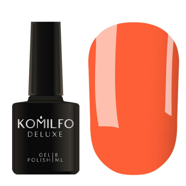 Гель-лак Komilfo DeLuxe Series №D260, кислотний оранжевий, 8 мл