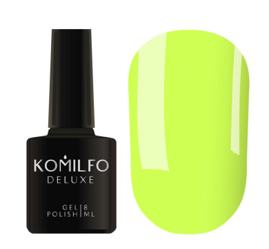 Гель-лак Komilfo DeLuxe Series №D262, кислотний лаймово-жовтий, 8 мл