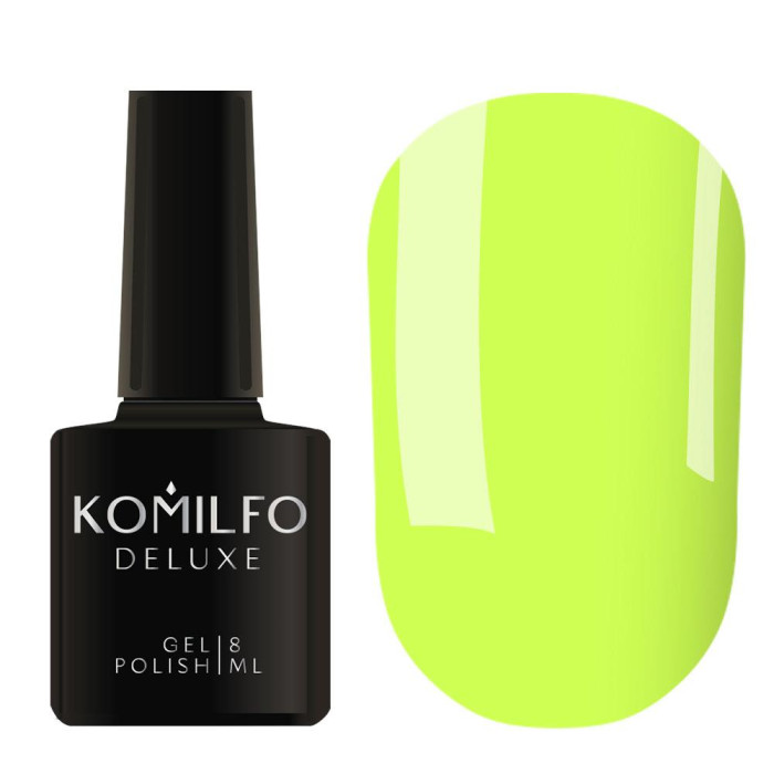 Гель-лак Komilfo DeLuxe Series №D262, кислотный лаймово-желтый, 8 мл