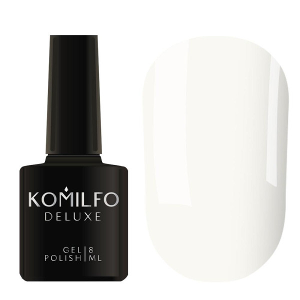 Гель-лак Komilfo DeLuxe Series №D289, moonbeam, біло-сірий, 8 мл